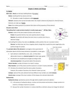 Chapter 3: Matter and Change