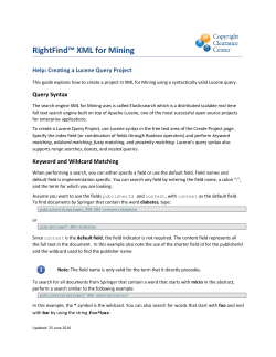 Creating a Lucene Query Project