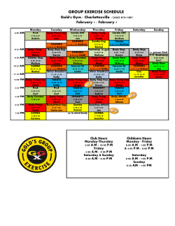 group exercise schedule