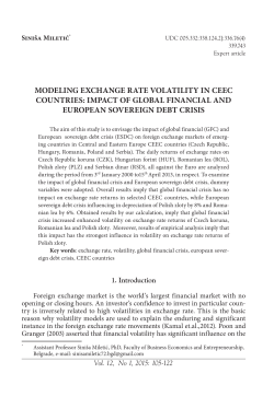 MODELING EXCHANGE RATE VOLATILITY IN CEEC COUNTRIES