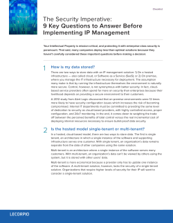 The Security Imperative: 9 Key Questions to Answer Before