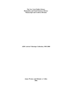 Guide to the AIDS Activist Videotape Collection