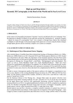 High up and Deep below &ndash; Dynamic 3D Cartography at the Roof of