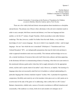 Spencer 1 Katrina Spencer Dr. Christine Jenkins