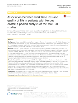Association between work time loss and quality of life in patients