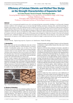 Efficiency of Calcium Chloride and Vitrified Tiles Sludge on