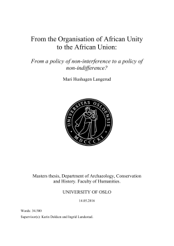 From the Organisation of African Unity to the African Union:
