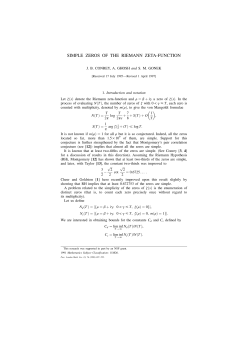 simple zeros of the riemann zeta-function - Mathematics