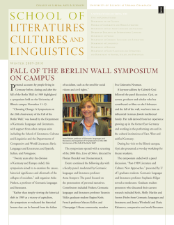 FALL OF THE BERLIN WALL SYMPOSIUM ON CAMPUS
