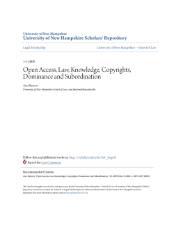 Open Access, Law, Knowledge, Copyrights, Dominance and
