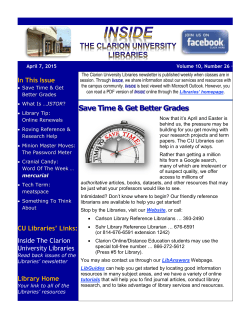April 7, 2015 &bull; Volume 10, Number 26