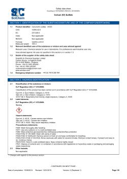 Cerium (IV) Sulfate SECTION 1: IDENTIFICATION OF THE