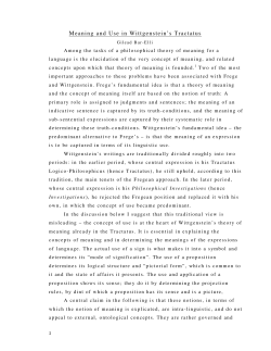 Meaning and Use in Wittgenstein`s Tractatus