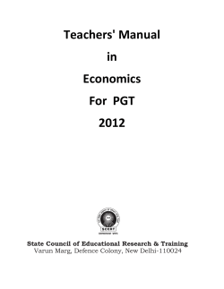 Teachers` Manual in Economics For PGT 2012 State