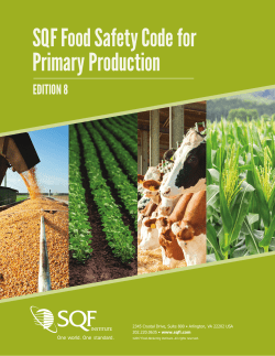 SQF Food Safety Code for Primary Production