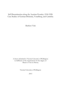 Self-Determination along the Austrian Frontier, 1918