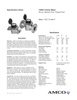Specification Sheet T3000 Turbine Meter