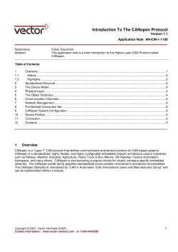 Introduction To The CANopen Protocol
