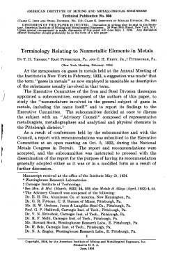 Terminology Relating to Nonmetallic Elements in Metals