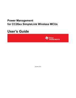 Power Management for CC26xx SimpleLink Wireless MCUs User`s