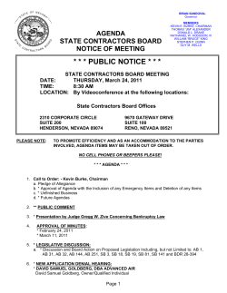public notice - Nevada State Contractors Board