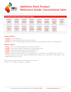 Matthews Paint Product Reference Guide: Conventional Satin