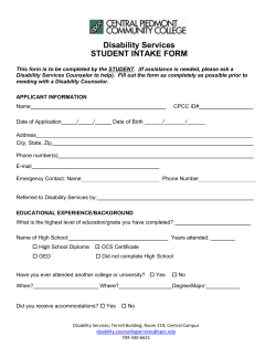 Student Intake Form