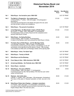 Rolls-Royce Heritage Trust Book List/Order Form