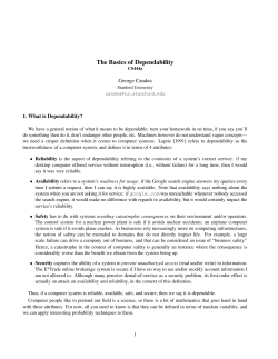 The Basics of Dependability