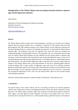 Paleoglaciation of the Tibetan Plateau and