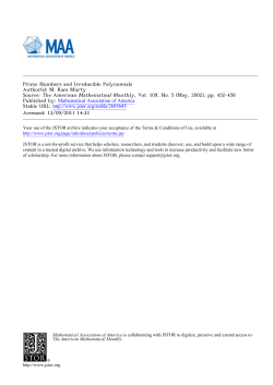 Prime Numbers and Irreducible Polynomials