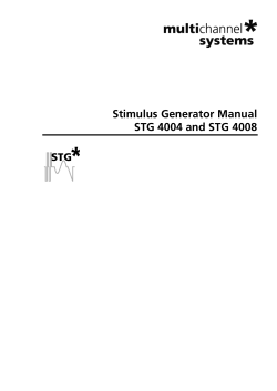 Stimulus Generator Manual STG 4004 and STG 4008