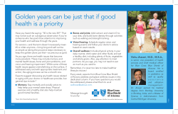 Golden years can be just that if good health is a priority