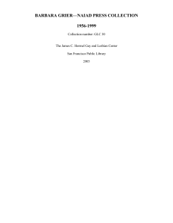 Naiad Press Collection - San Francisco Public Library