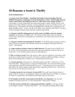 10 Reasons a Scout is Thrifty - Institute for American Values