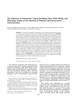 The Influence of Volumetric Tumor Doubling Time, DNA Ploidy, and
