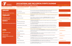 2016 national and ymca special events calendar