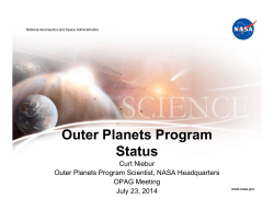 Outer Planets Program Status