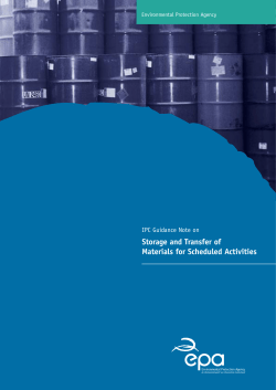 Storage and Transfer of Materials for Scheduled Activities