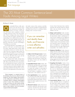 The 20 Most Common Sentence-Level Faults Among Legal Writers