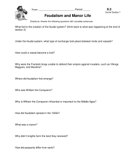 Feudalism and Manor Life