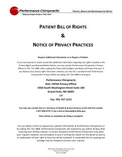 patient bill of rights notice of privacy practices