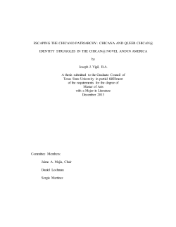 ESCAPING THE CHICANO PATRIARCHY: CHICANA AND QUEER