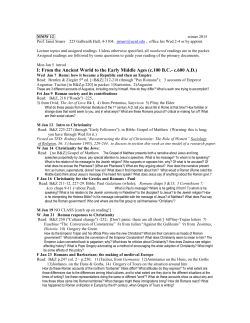 From the Ancient World to the Early Middle Ages (c.100 BC