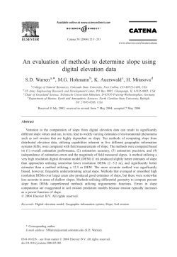 An evaluation of methods to determine slope using digital elevation