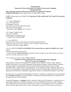 Esperanto, Elvish, and Beyond