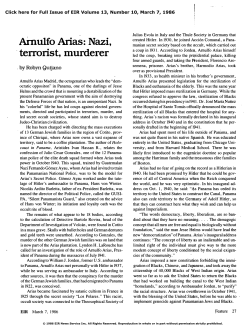 Arnulfo Arias: Nazi, Terrorist, Murderer