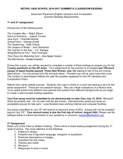 Advanced Placement English Literature and Composition
