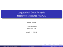 Longitudinal Data Analysis: Repeated Measures ANOVA