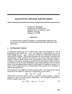 Adaptive Spline Networks